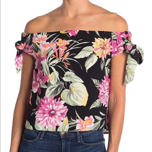 NWOT Topshop floral off the shoulder top - Picture 1 of 7
